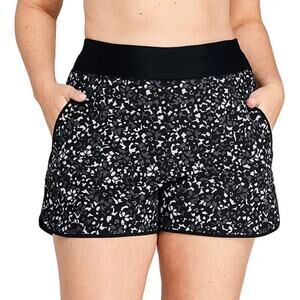 Lands End Womens Thigh Minimizer Quick Dry Swim Shorts Built In Briefs Size 26W